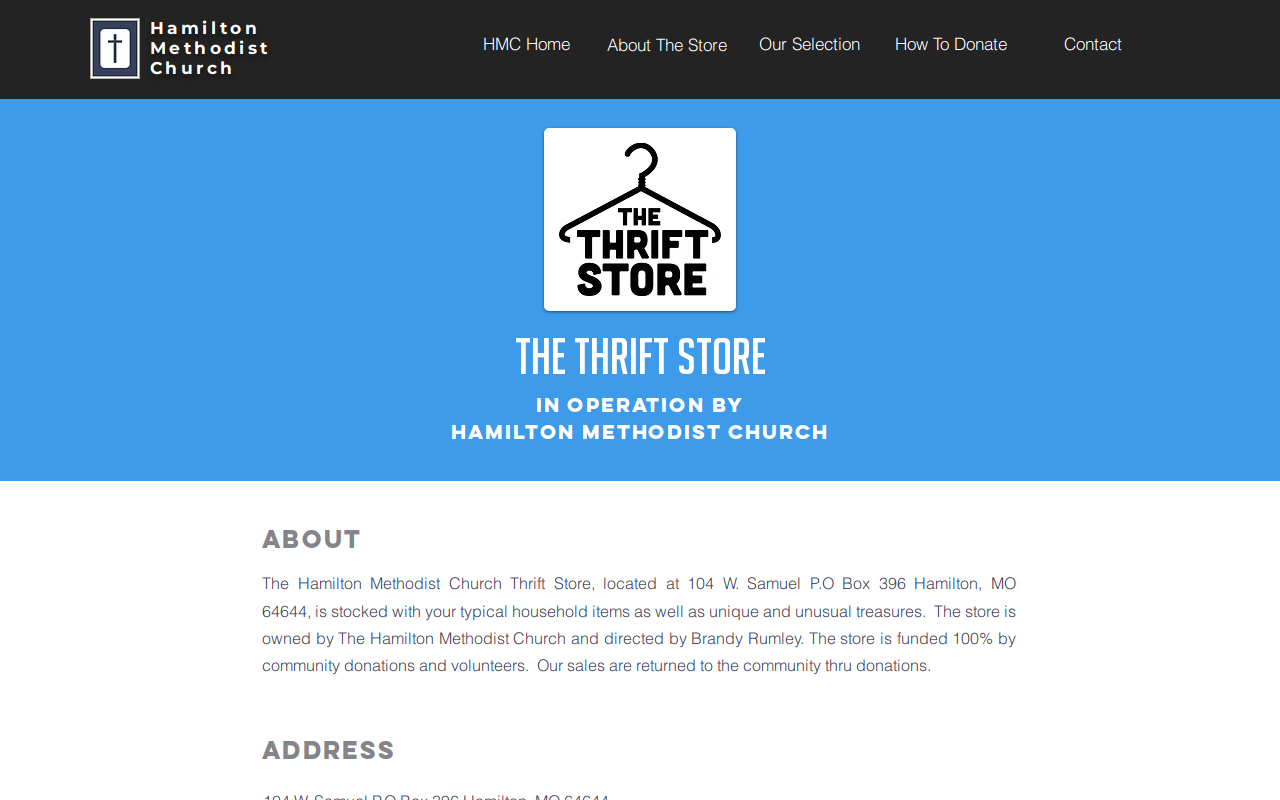 The Thrift Store website preview
