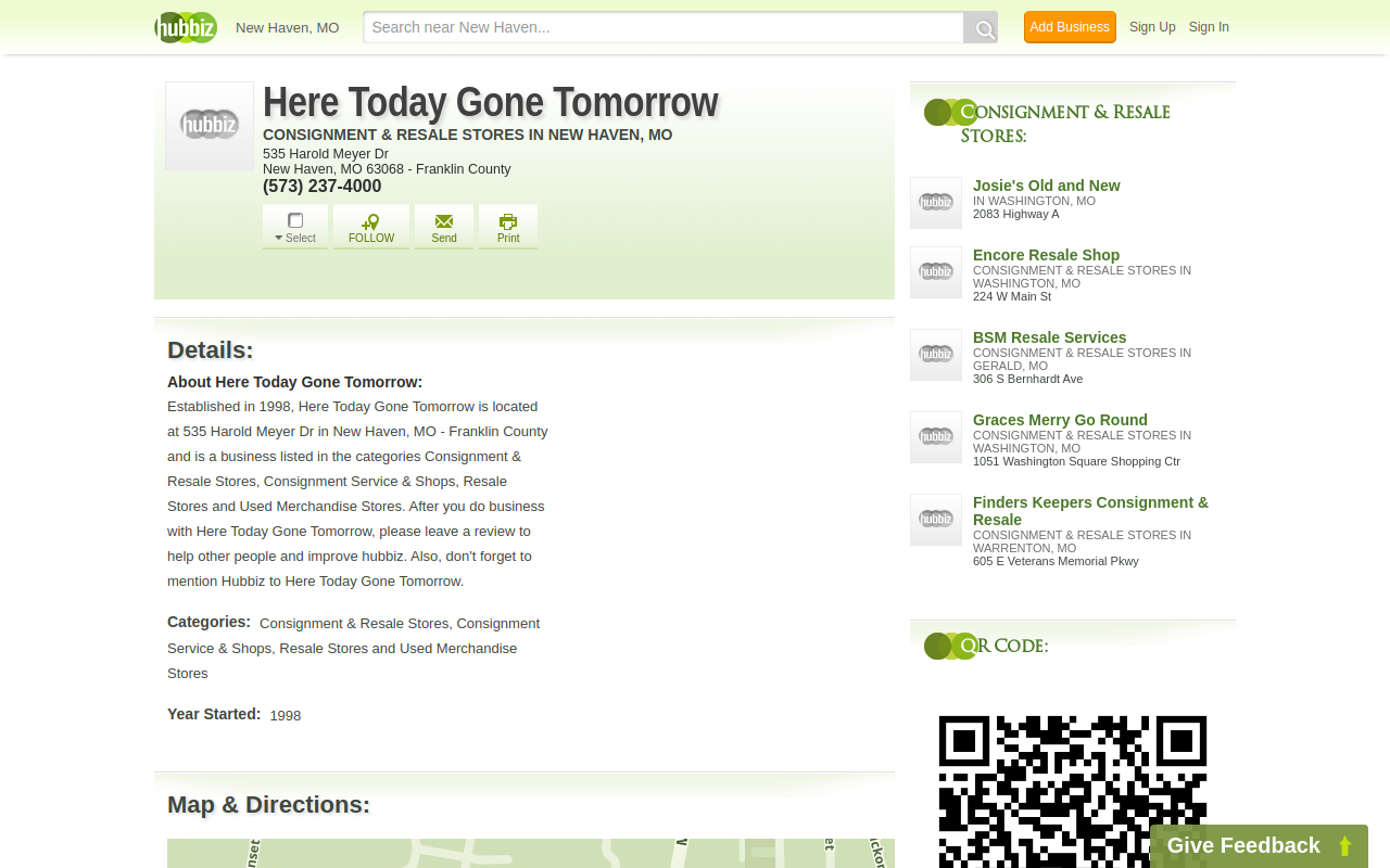 Here Today Gone Tomorrow website preview