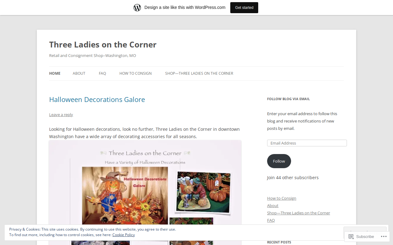 Three Ladies on the Corner website preview