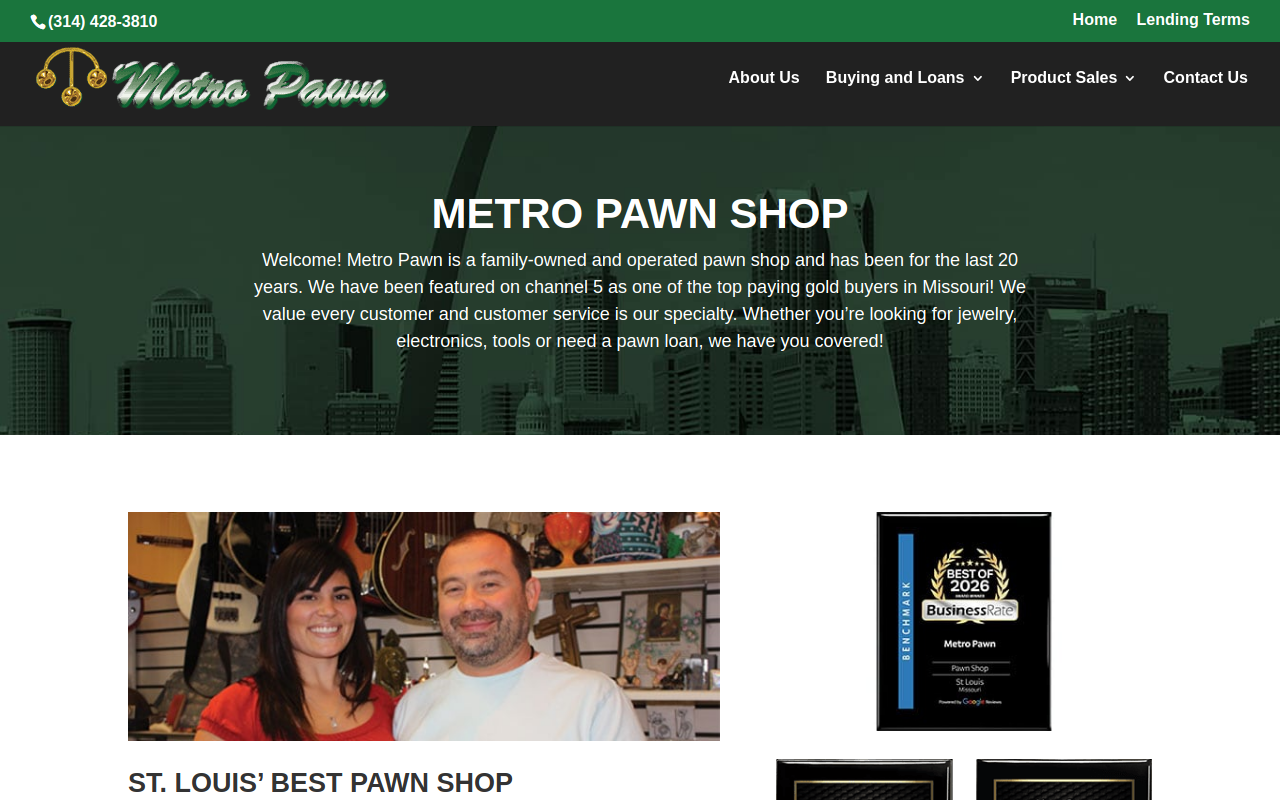 Metro Pawn website preview