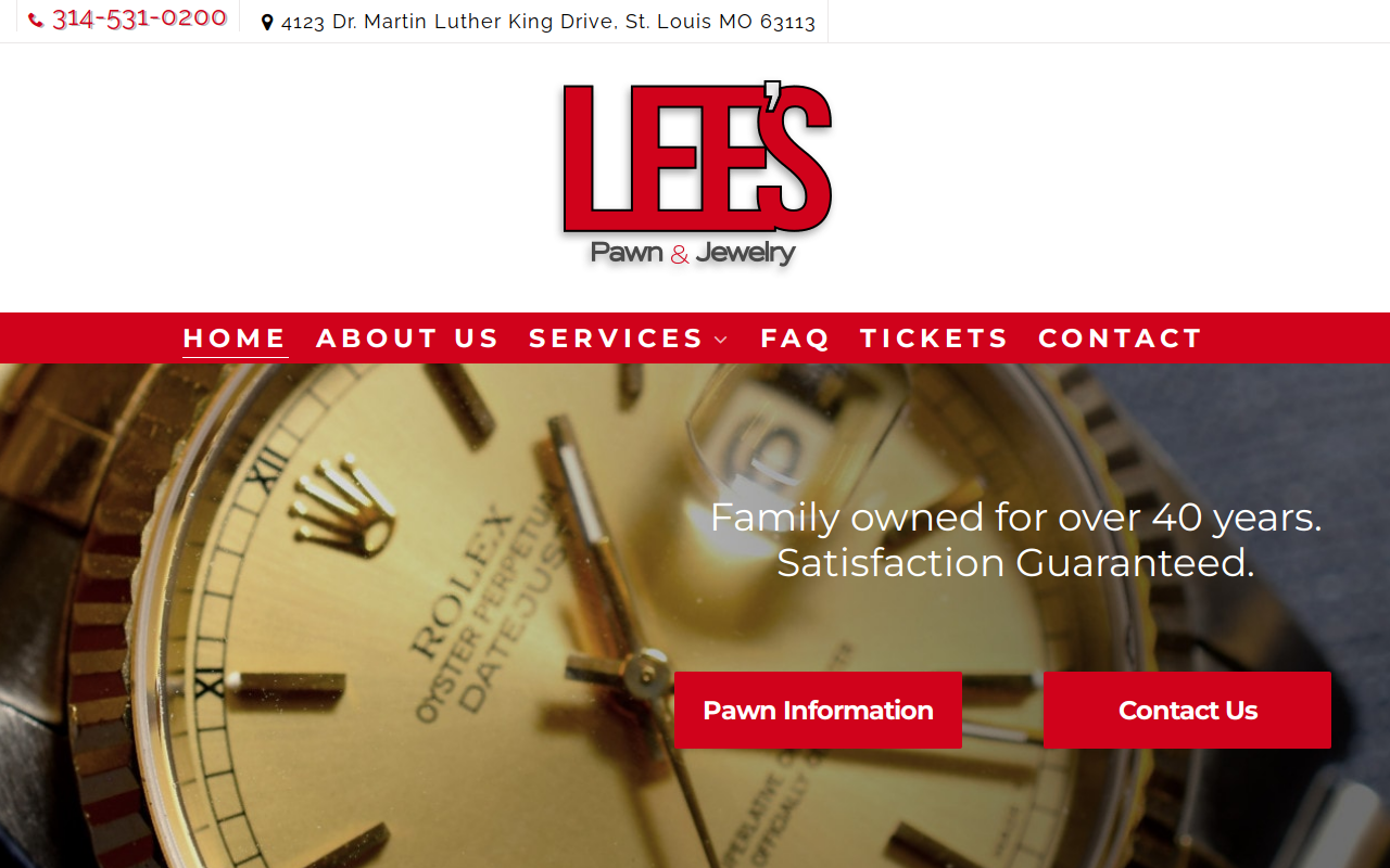 Lee's Pawn & Jewelry website preview