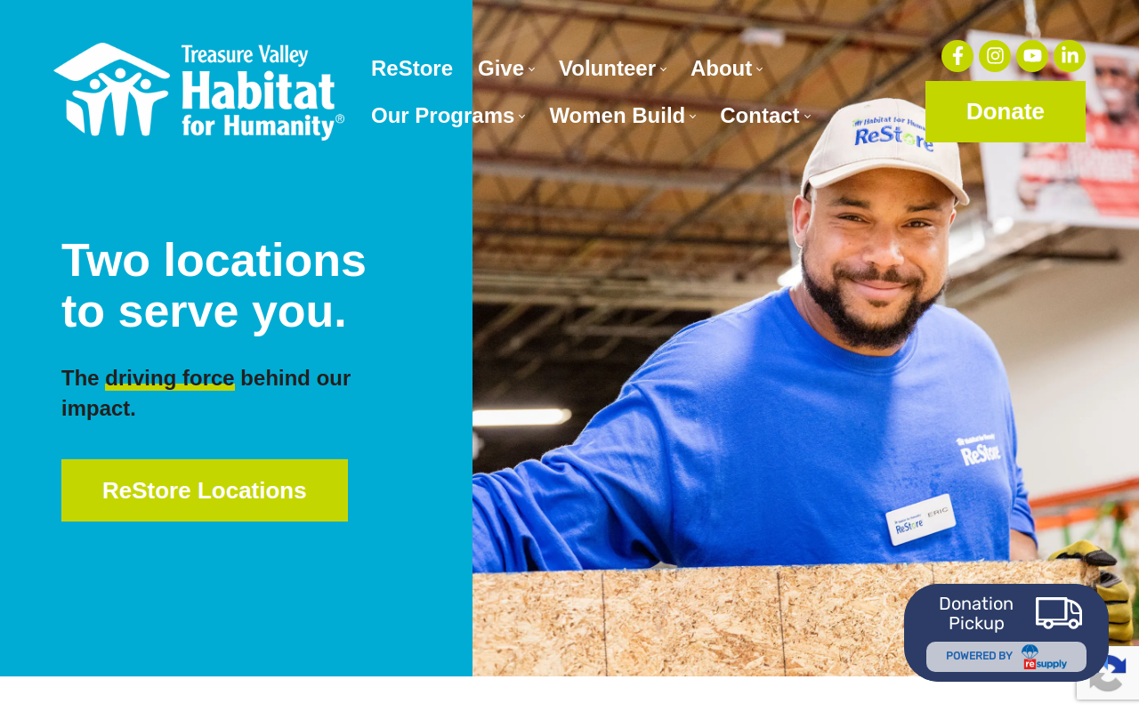 Treasure Valley Habitat For Humanity Restore website preview