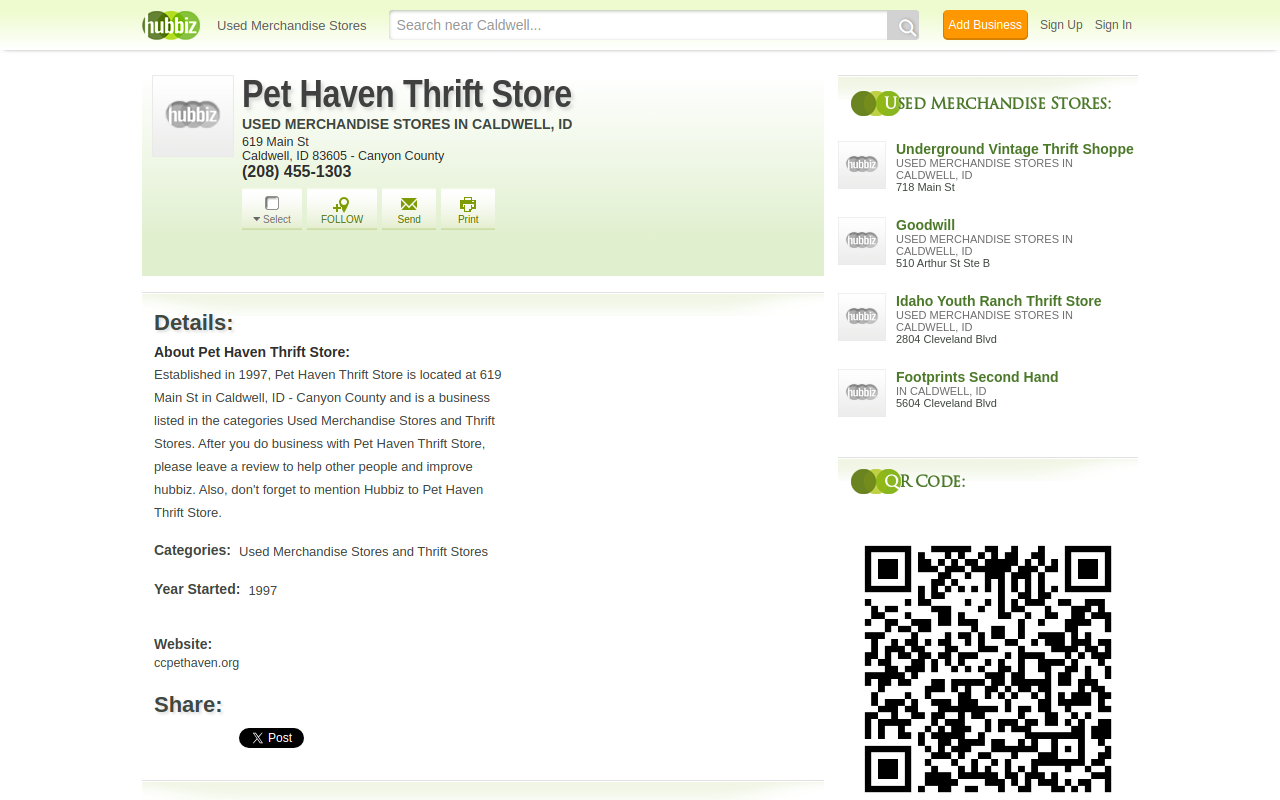 Pet Haven Thrift Store website preview