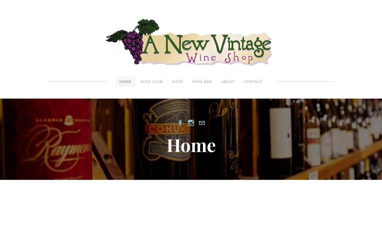 A New Vintage Wine Shop website preview