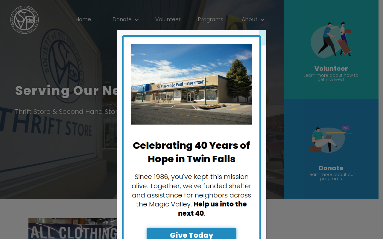 St. Vincent de Paul Society website preview