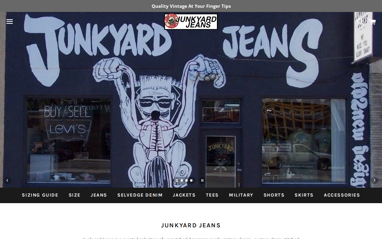 Junkyard Jeans website preview