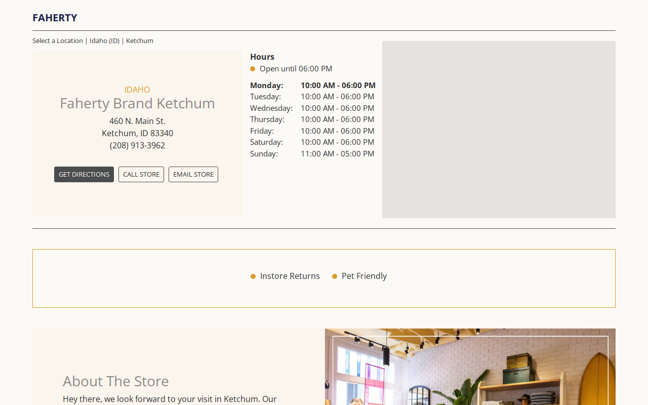 Faherty Brand Ketchum website preview