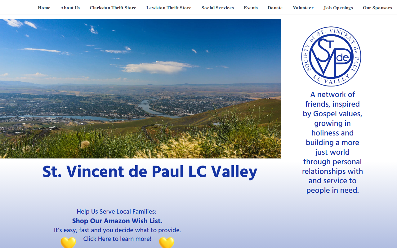 St Vincent De Paul Lewiston website preview