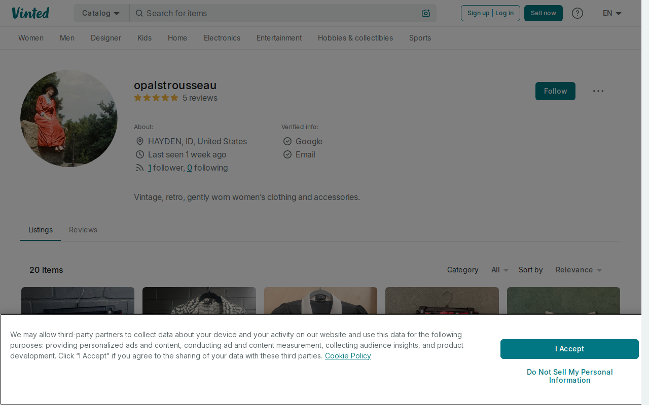 Opal's Trousseau website preview