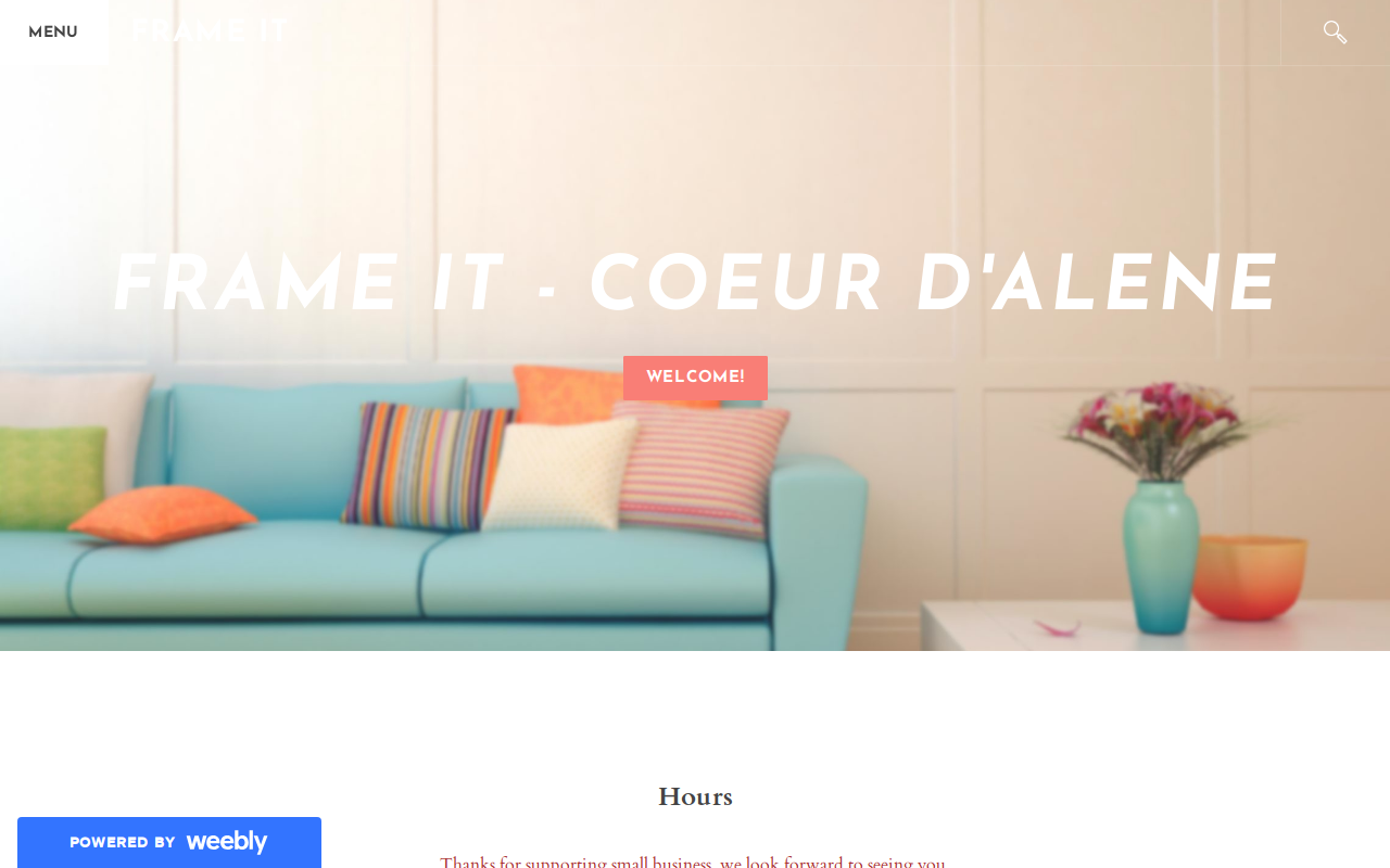 Frame It Custom Picture Framing and Vintage Shop website preview
