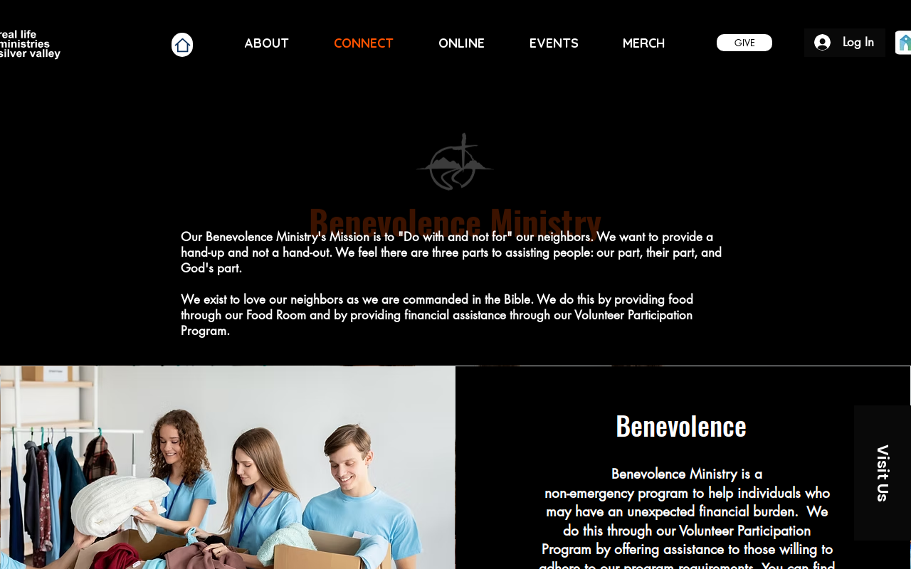 Real Life Ministries Thrift Store website preview
