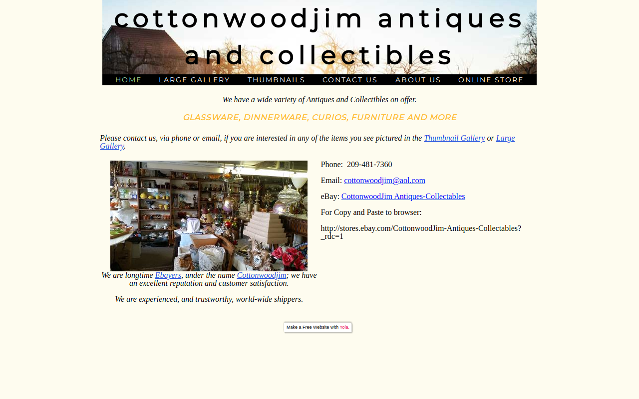 Beyond Rejection Antiques website preview