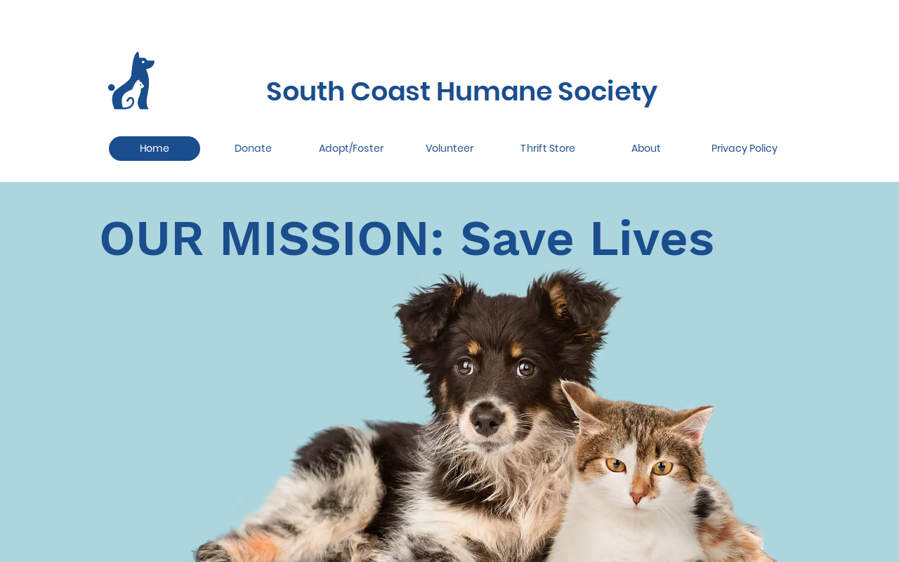 South Coast Humane Society Thrift Store website preview