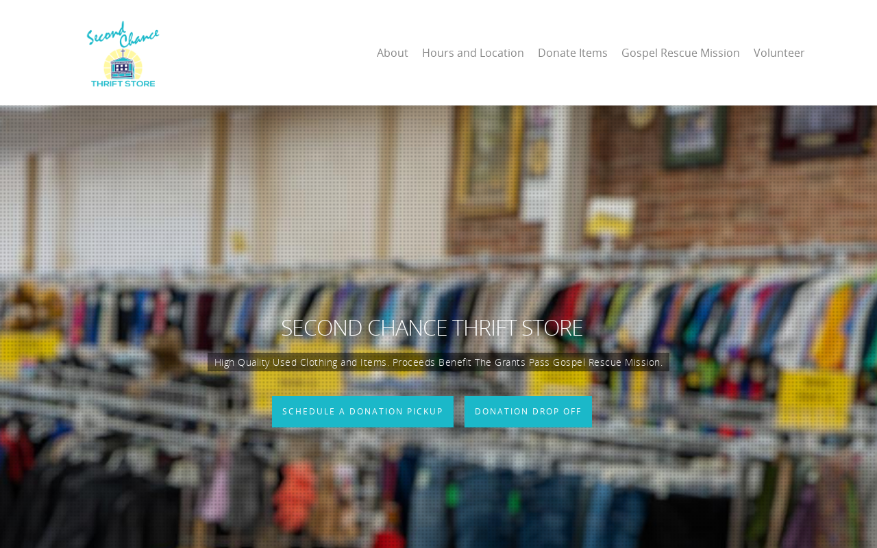 Gospel Rescue Mission's Second Chance Thrift Store website preview