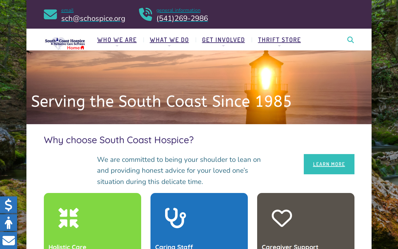 South Coast Hospice Thrift Store website preview