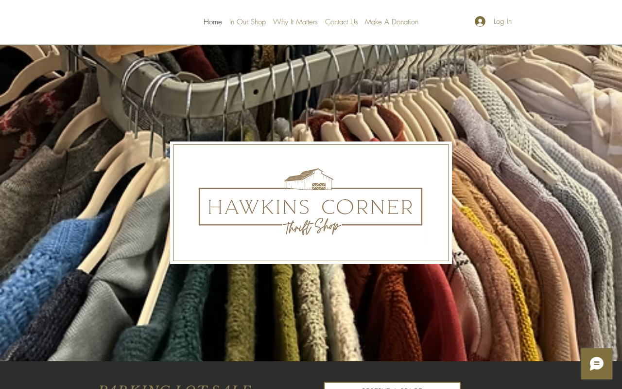 Hawkins Corner Thrift Shop website preview