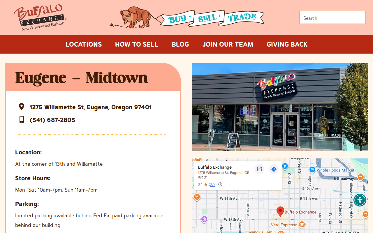 Buffalo Exchange website preview
