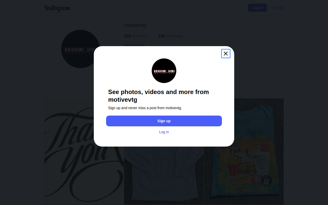 Motive Vintage and Streetwear website preview