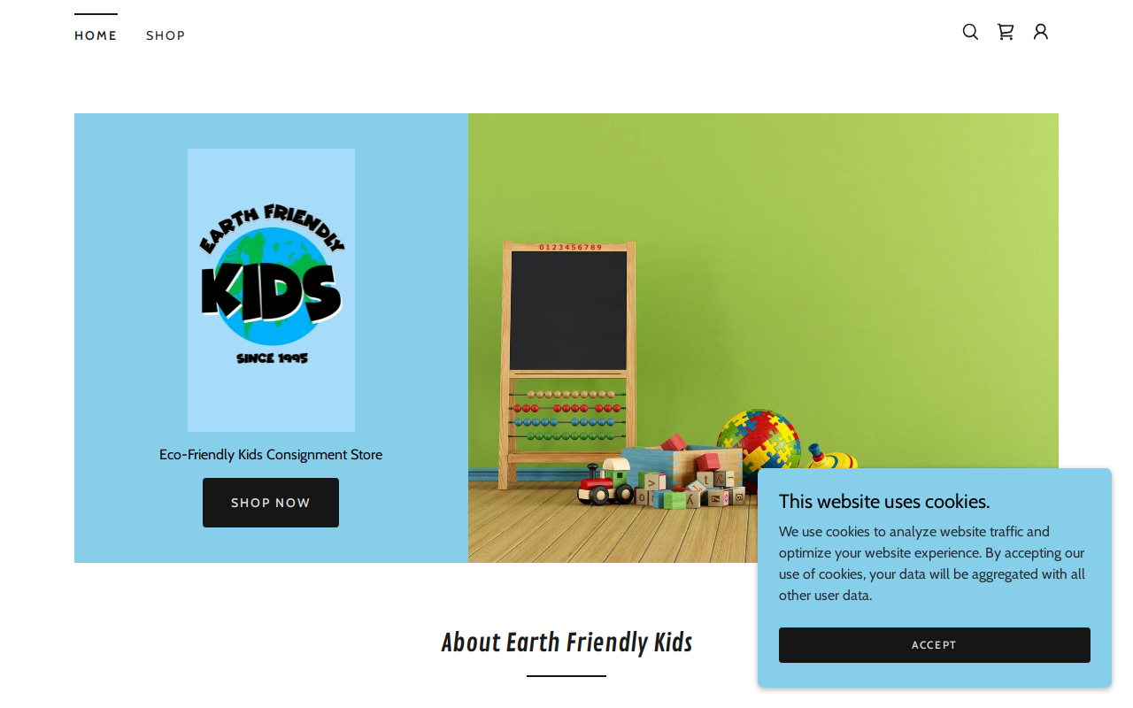 Earth Friendly Kids website preview