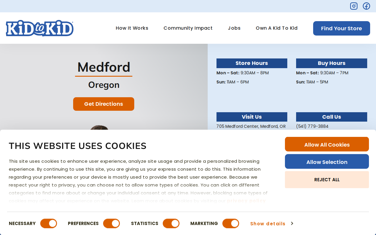 Kid to Kid Medford website preview