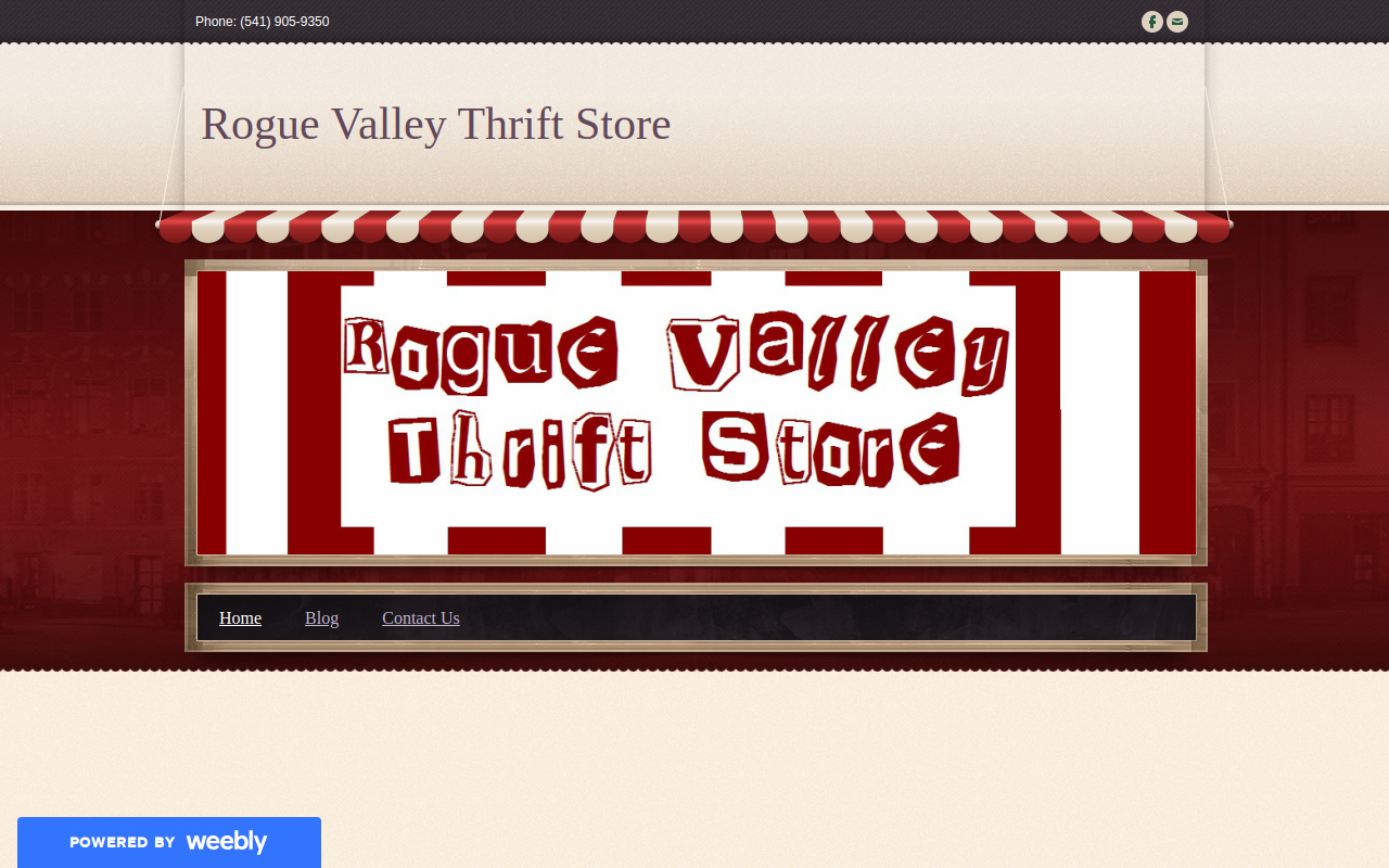 Rogue Valley Thrift Store website preview