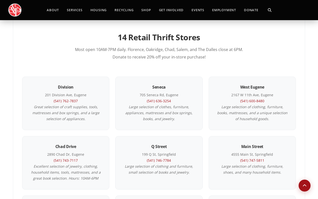 St. Vinnie's - Oakridge Thrift Store website preview