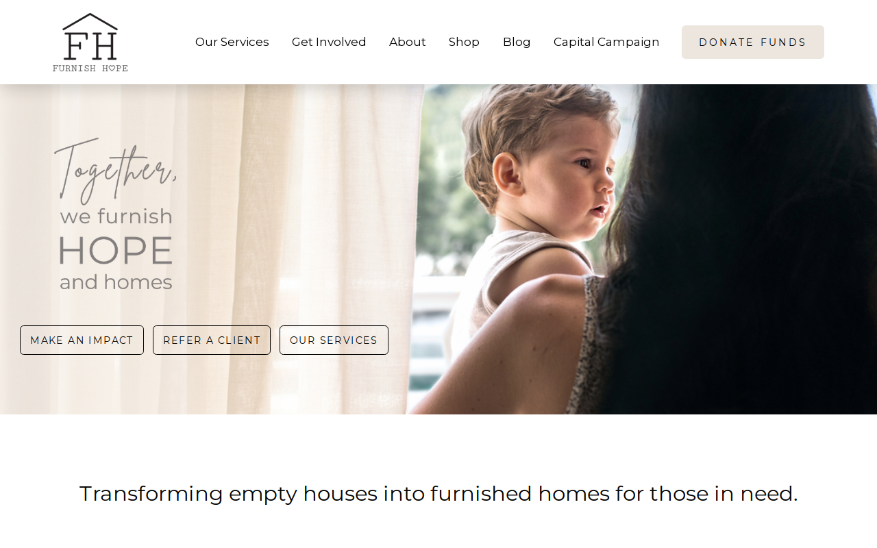 Furnish Hope and Home website preview