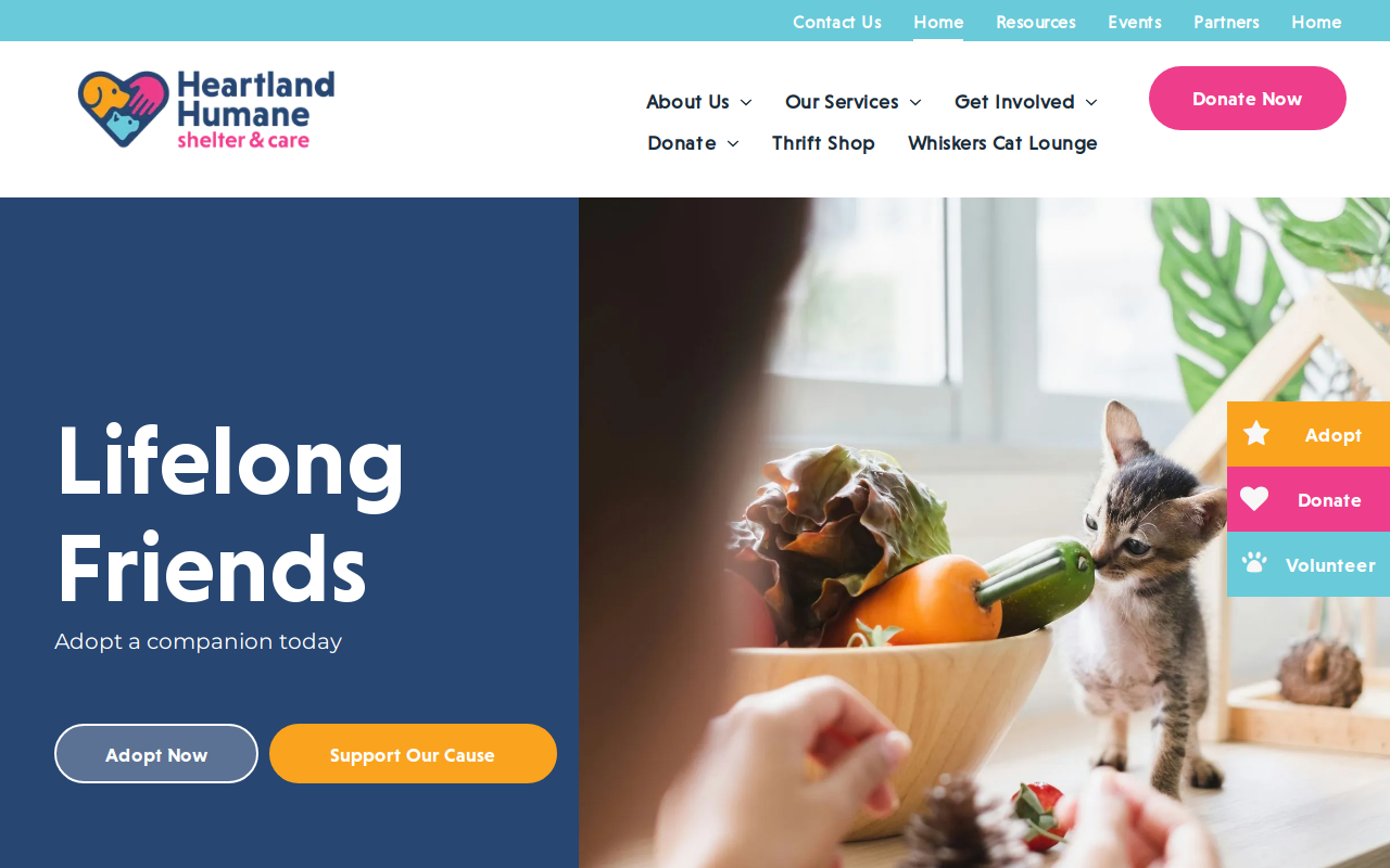 Heartland Humane Society Thrift Shop website preview