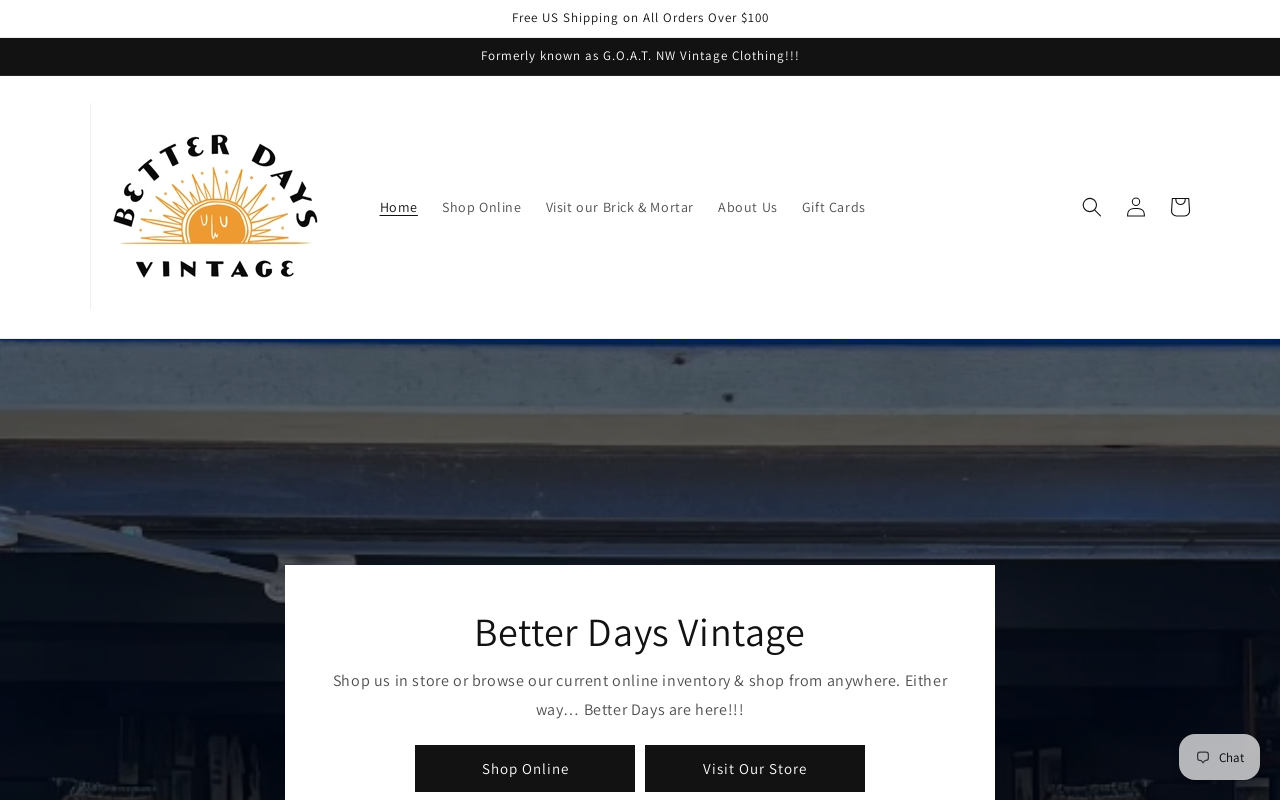 GOAT NW Vintage Clothing website preview