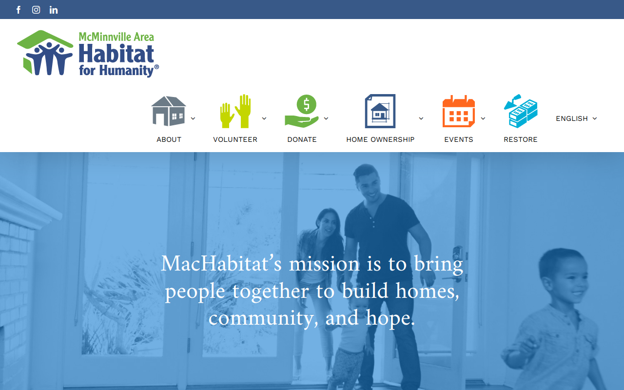 Habitat For Humanity Restore website preview