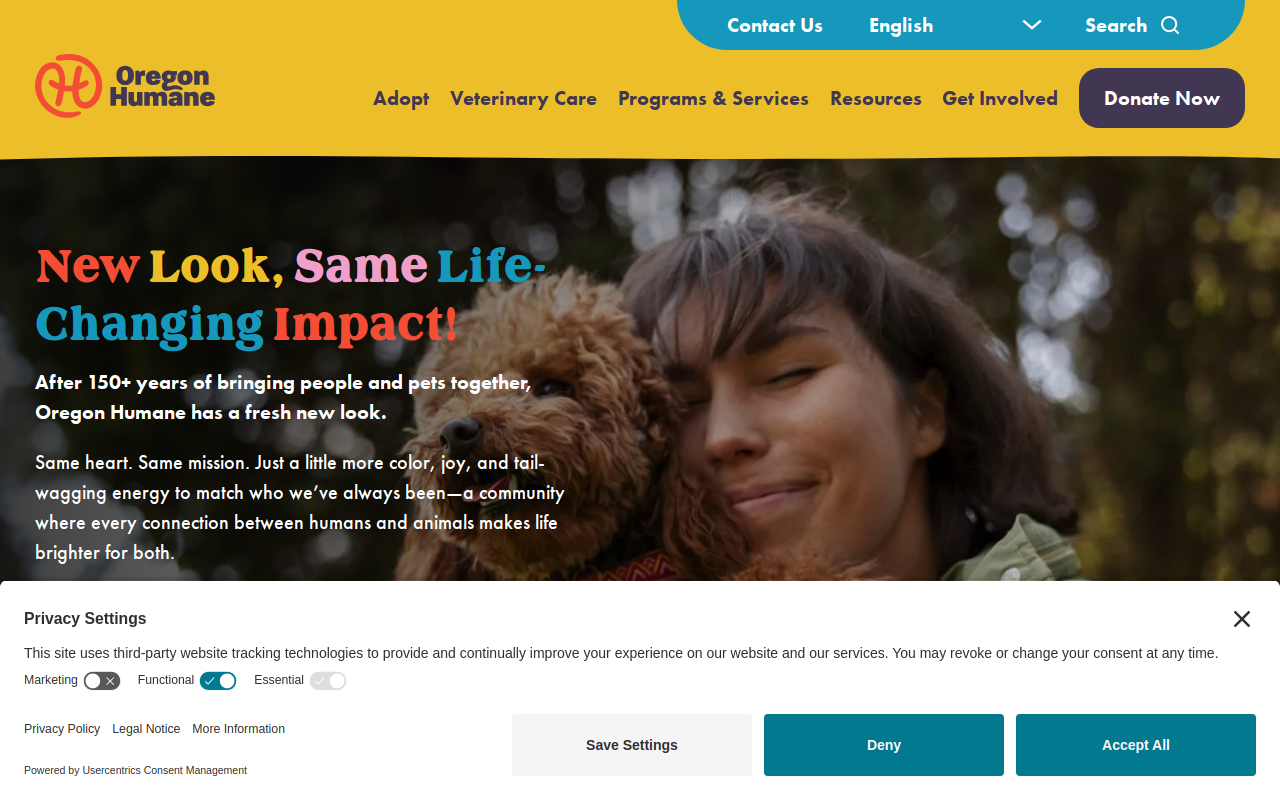 Willamette Humane Society Thrift Store website preview