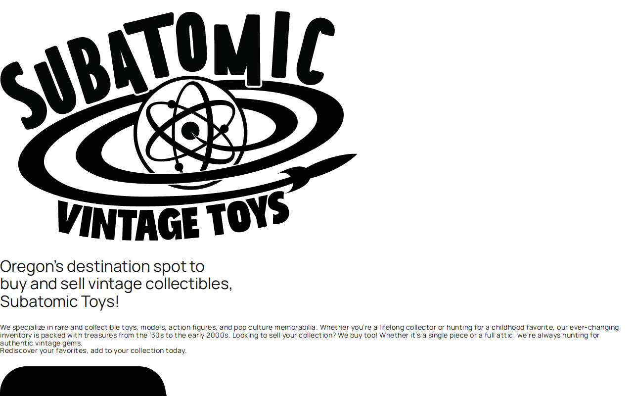 Subatomic Vintage Toys website preview