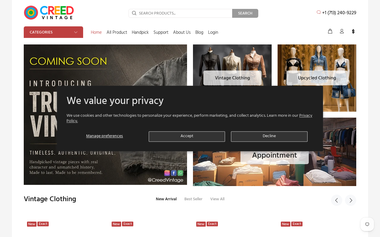 Creed Vintage website preview