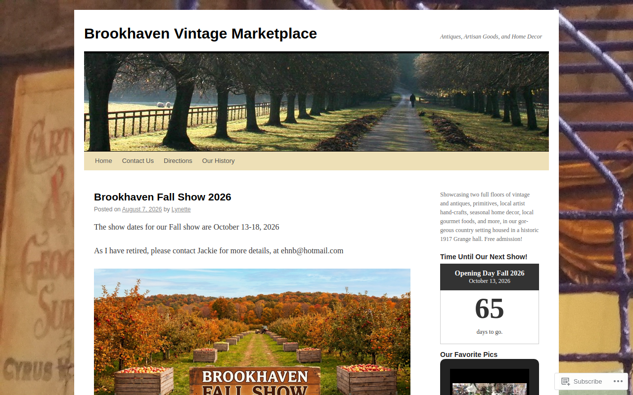 Brookhaven Vintage Marketplace website preview
