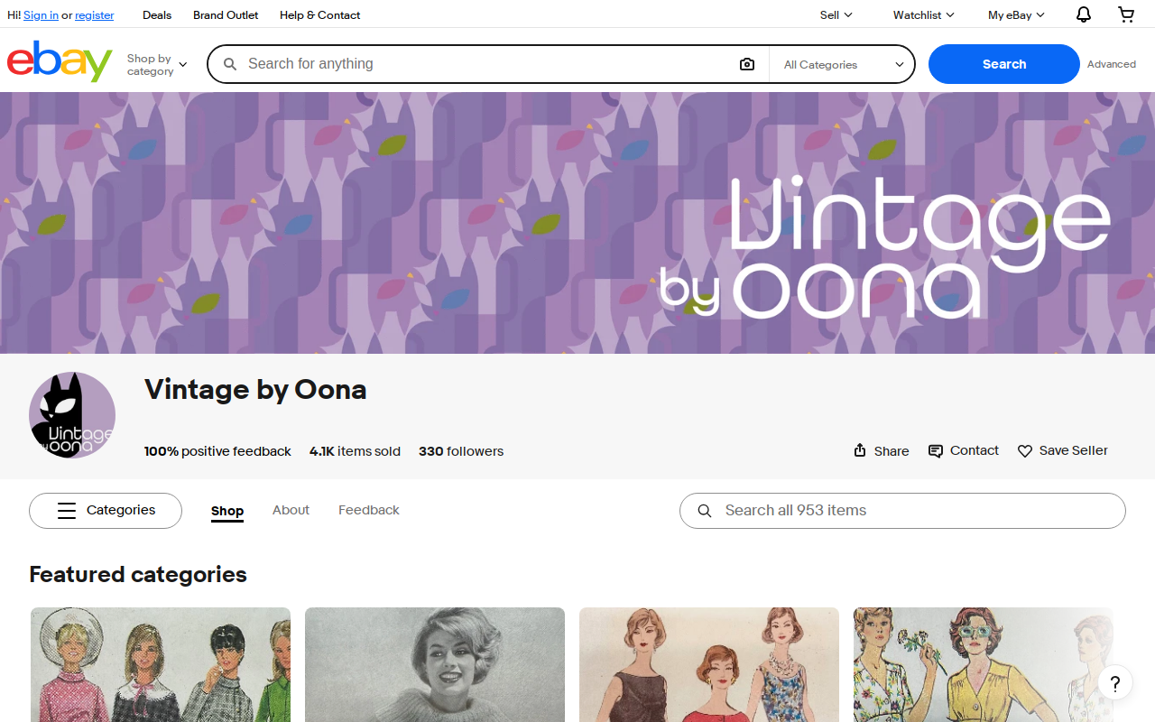 Vintage By Oona website preview