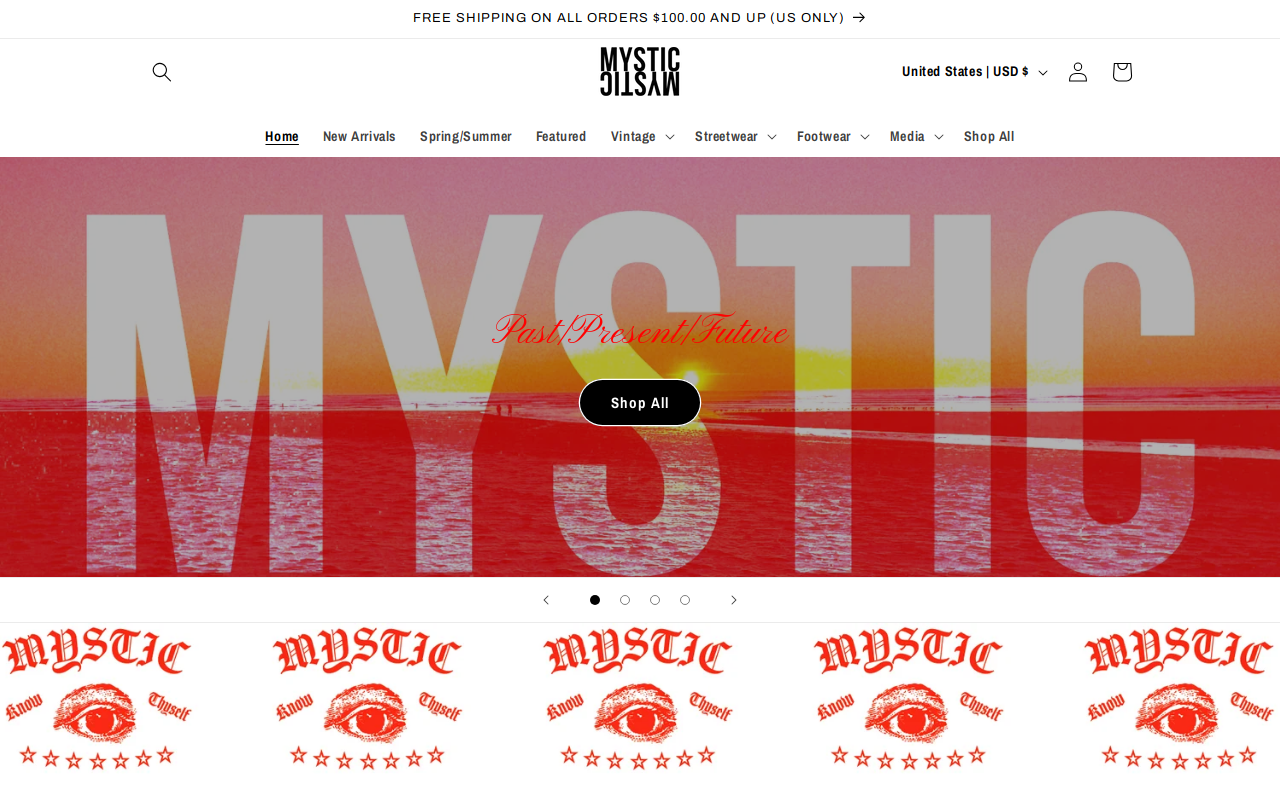 Mystic website preview
