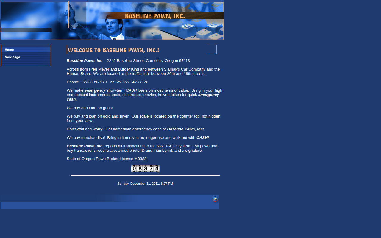 Baseline Pawn website preview