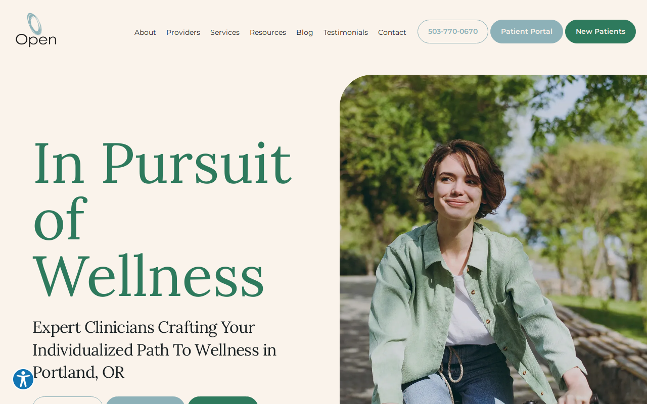 Open Wellness PDX website preview