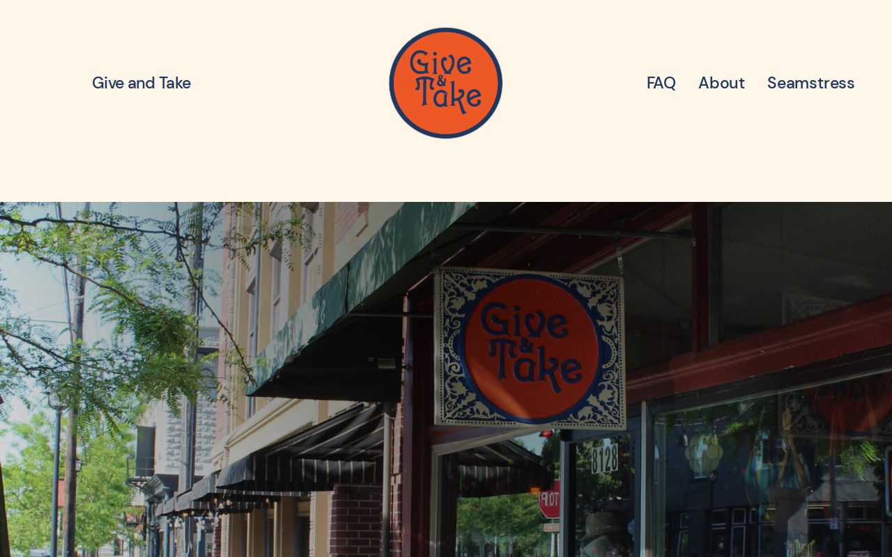 Give and Take Resale website preview