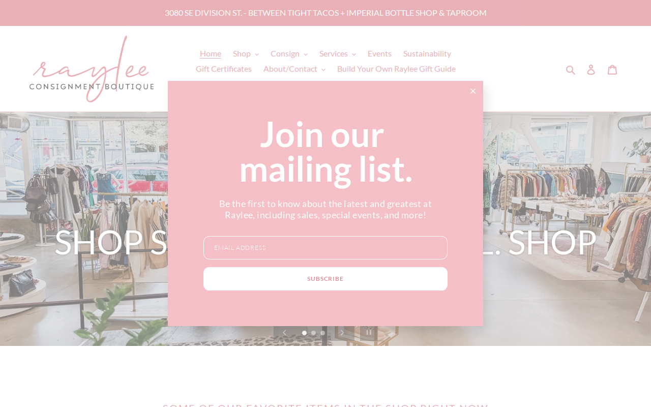 Raylee Consignment Boutique website preview