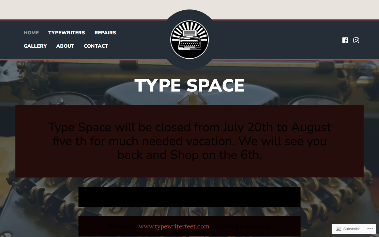 Type Space website preview