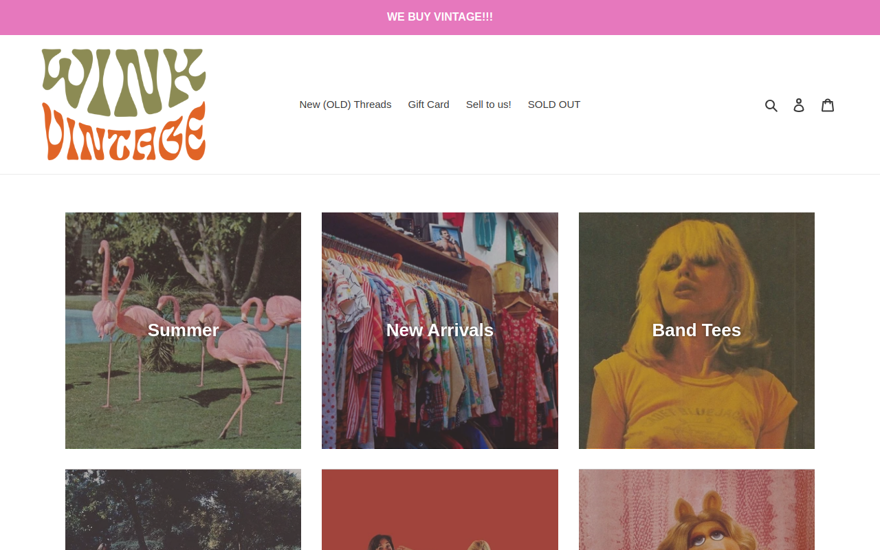 Wink Vintage website preview