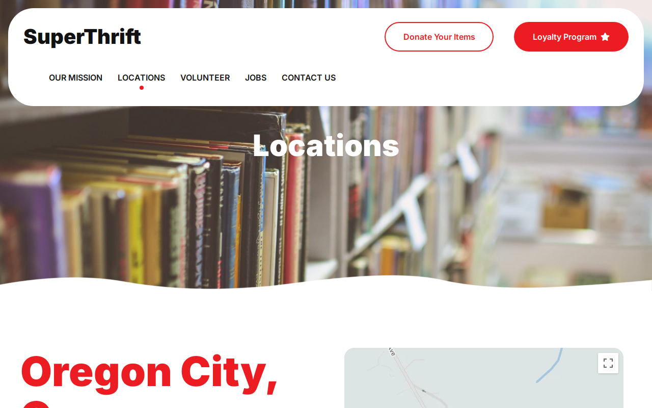 SuperThrift - Portland website preview