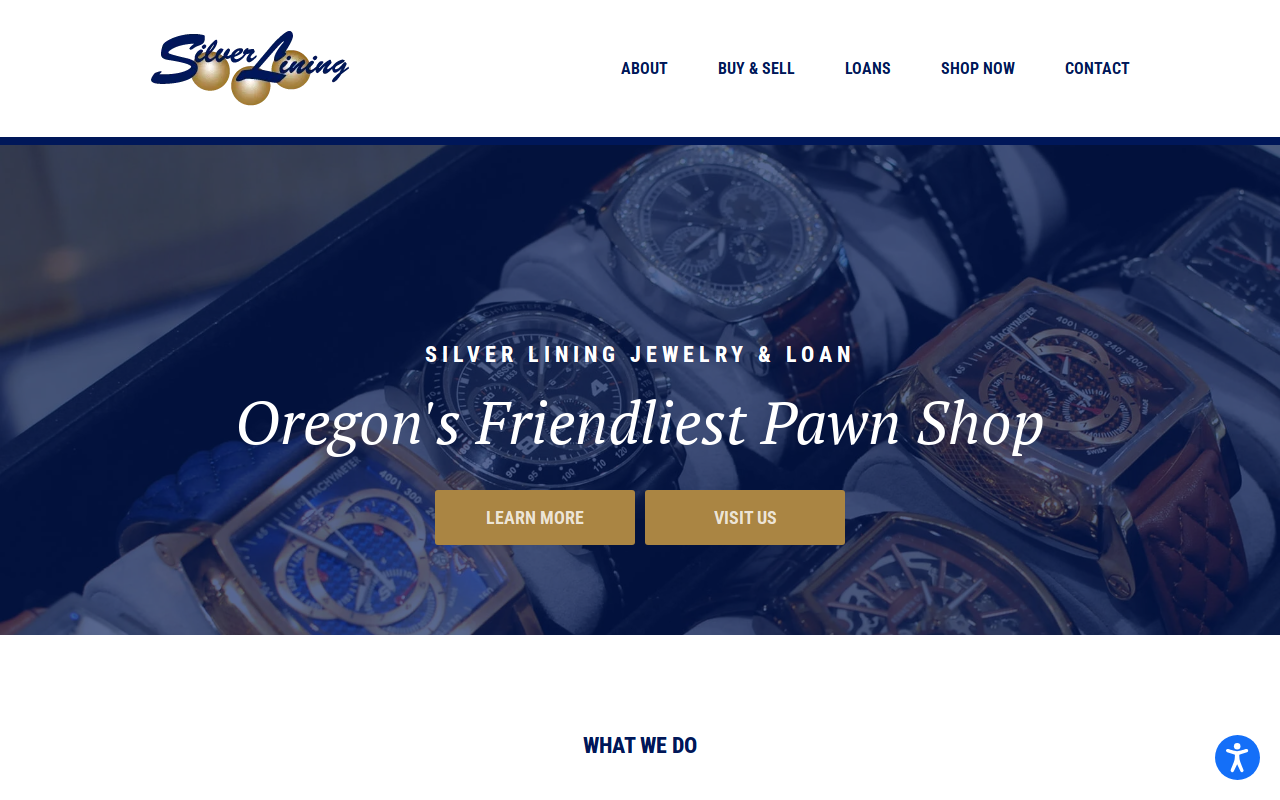 Silver Lining Jewelry and Loan website preview