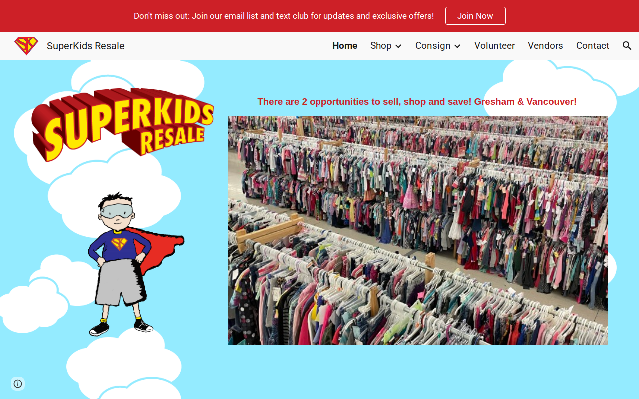 Super Kids Resale website preview