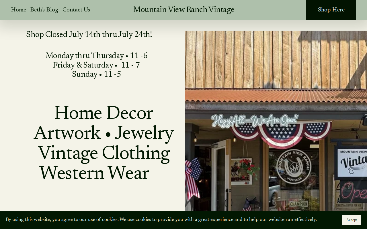 Mountain View Ranch Vintage website preview