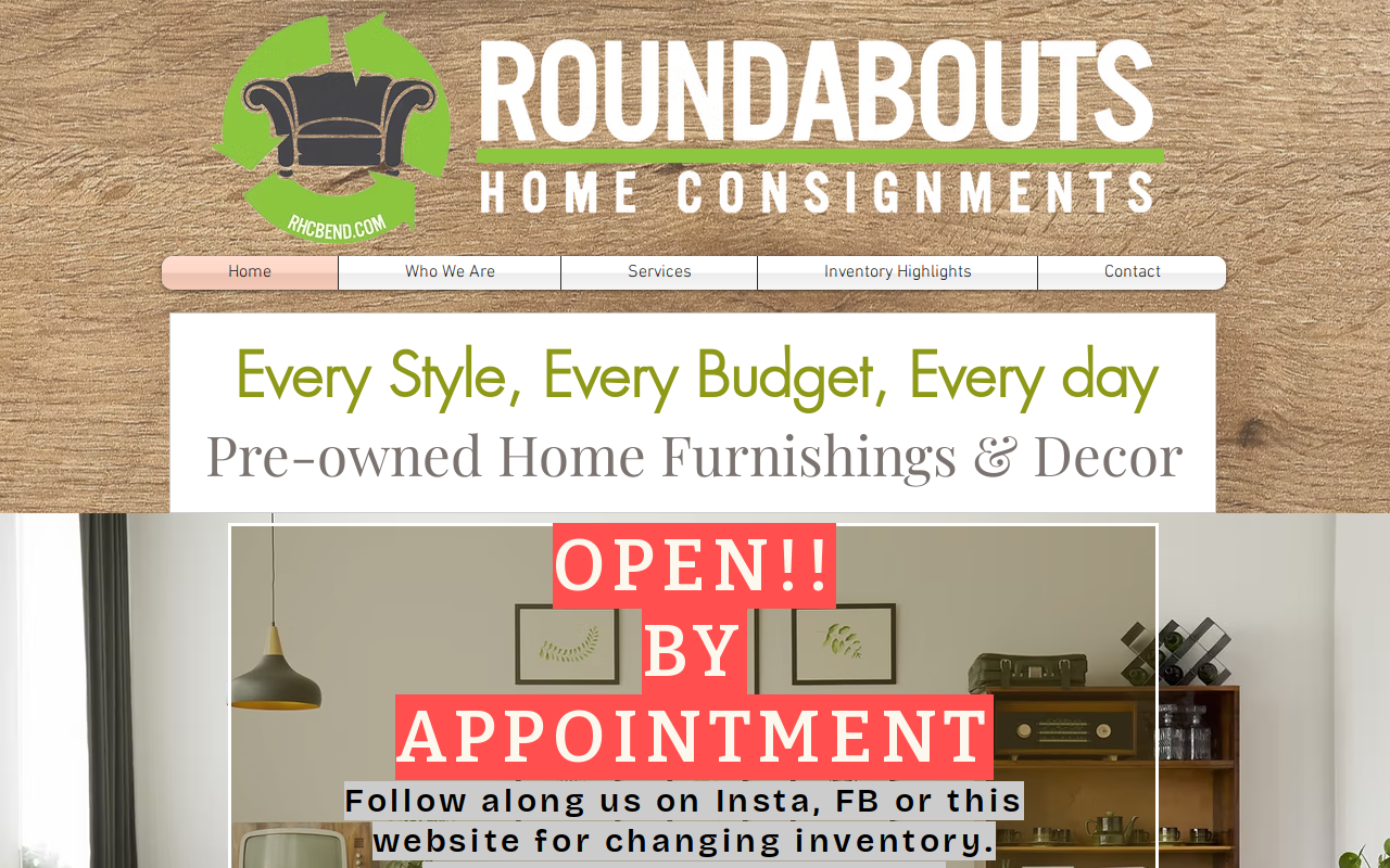 Roundabouts Home Consignments website preview