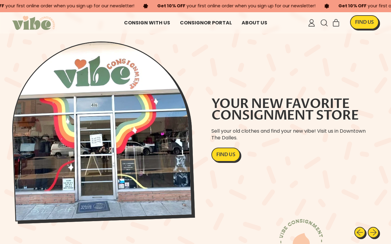 Vibe Consignment website preview