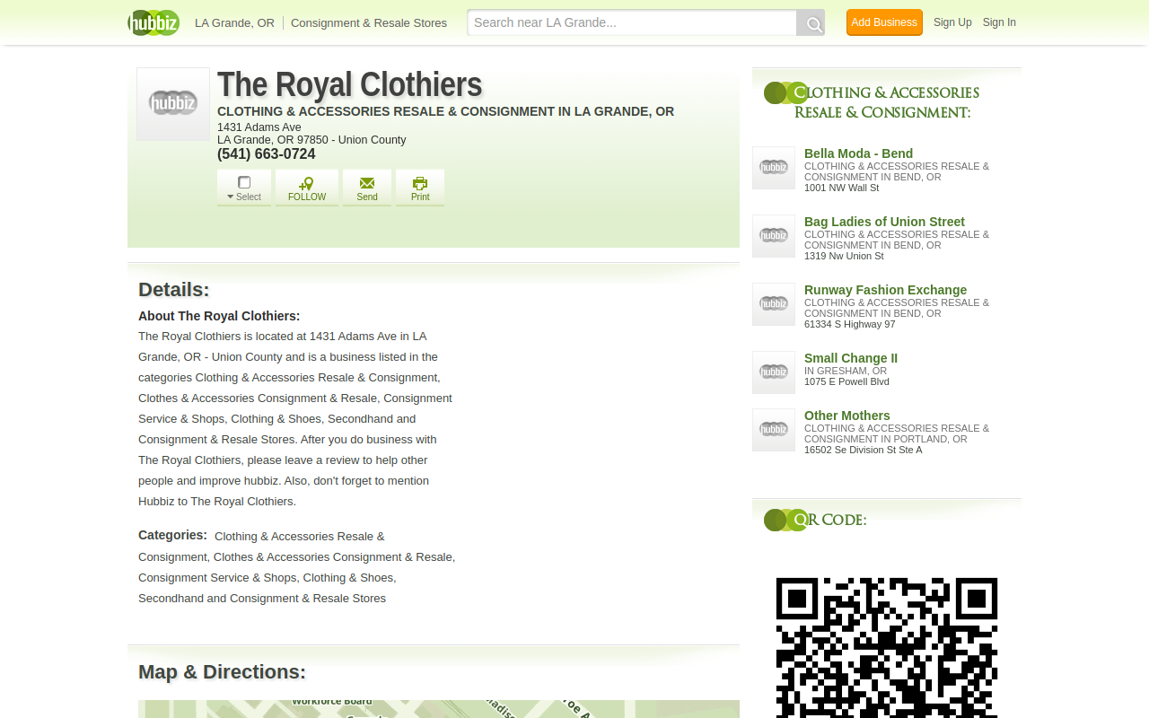 The Royal Clothiers website preview
