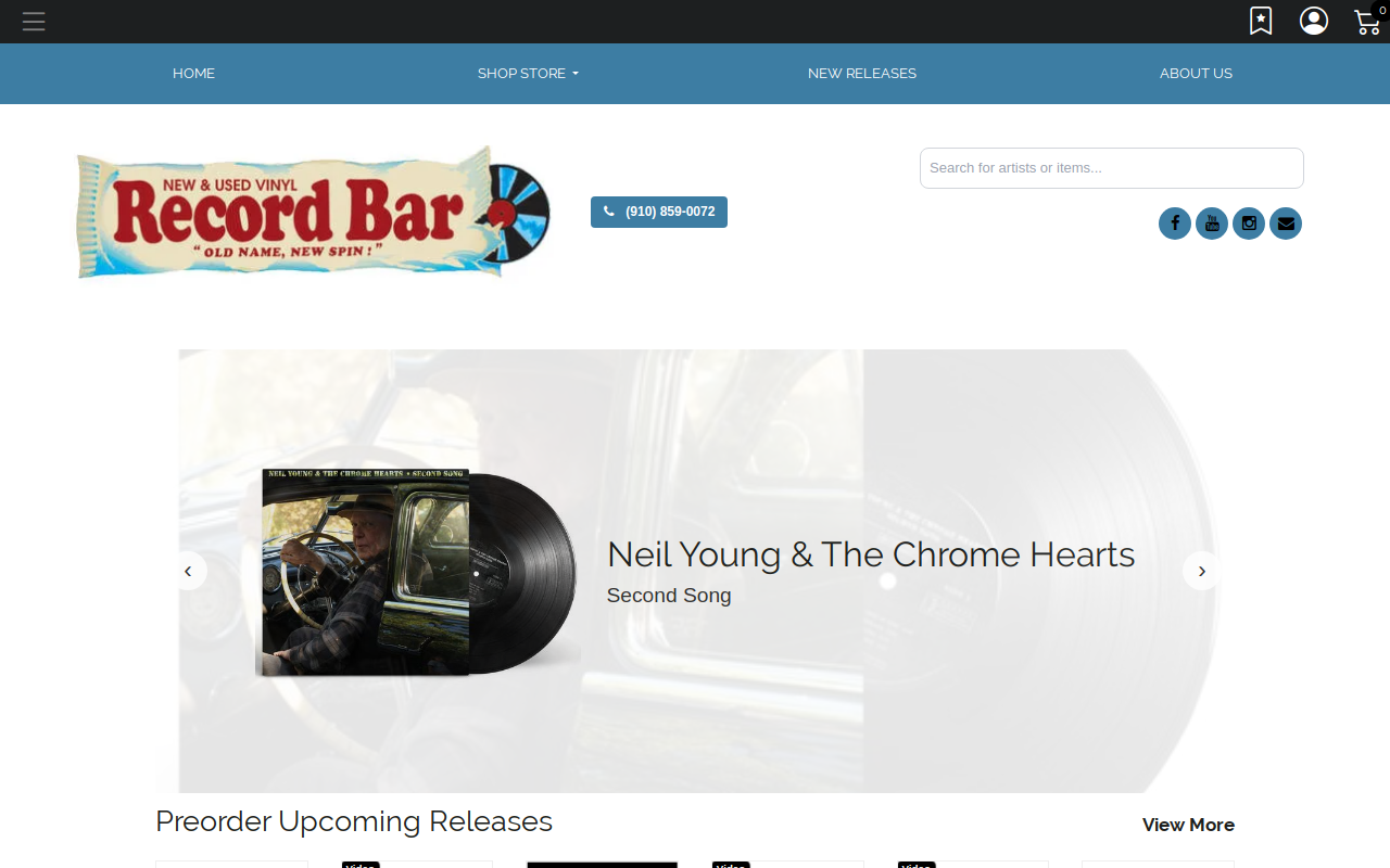 Record Bar website preview